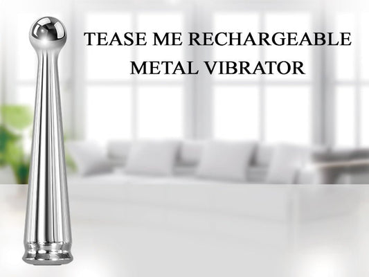 Adam & Eve Tease Me Rechargeable Metal Vibrator - The Pleasure Is Mine